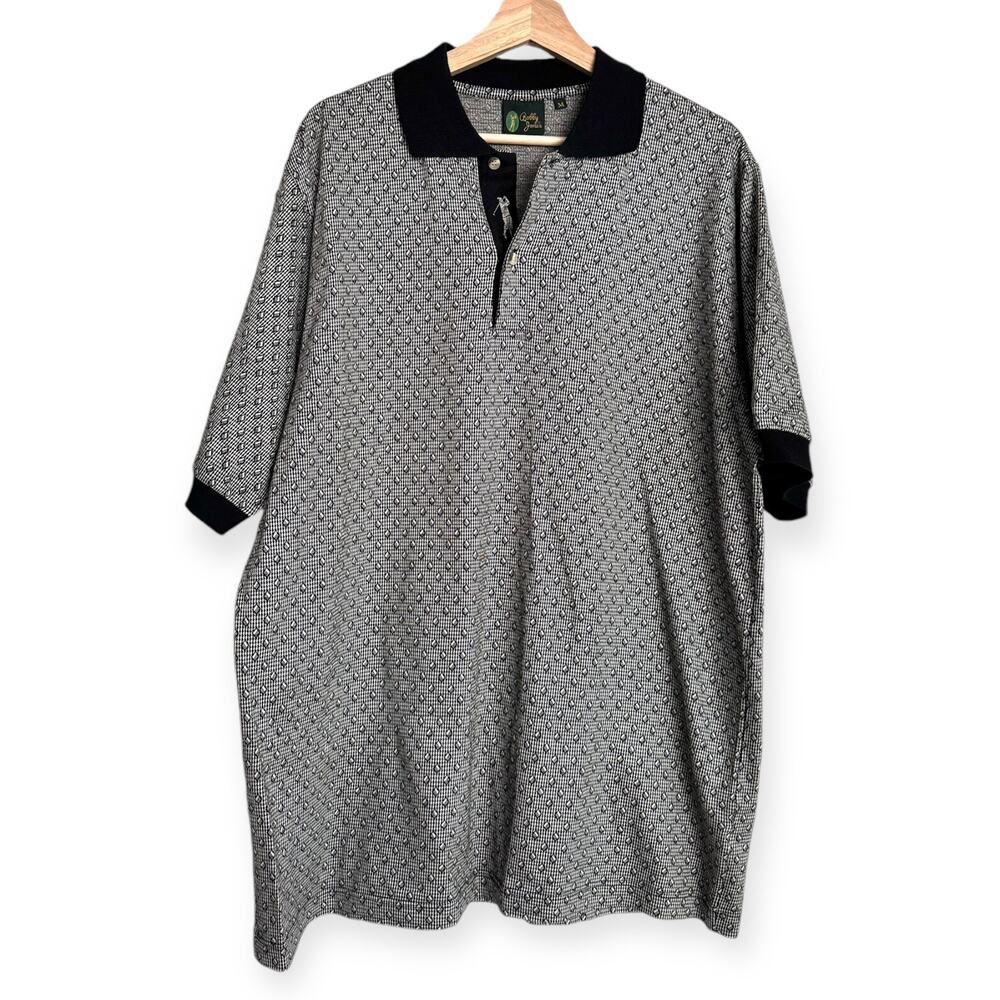 Bobby Jones Cotton Geometric Print Embroidered Polo Golf Shirt Men's Size M